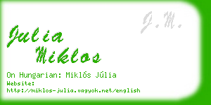 julia miklos business card