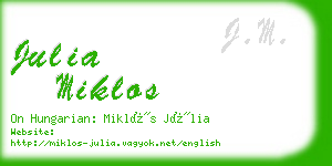 julia miklos business card